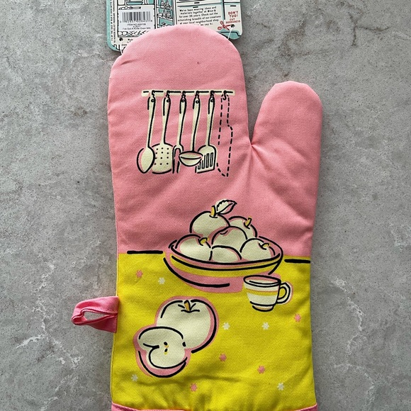 SOLD! - Blue Q Pink and Yellow Oven Mitt - Picture 2 of 2